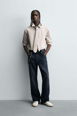 STRIPED SHIRT WITH CONTRAST TIE DETAIL