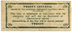 20 сентаво 1943 года Филиппины (Минданао, Администрация США)