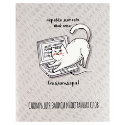 Тетрадь для записи иностранных слов арт. 69992 ШКОДНЫЙ КОТ /А5+, 48 л. обложка - мелованный картон 1