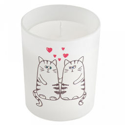 Свеча "Зверье мое-1" д7см, h9см, парафин, в стеклянном стакане, с декором, время горения 32 часа (Россия)