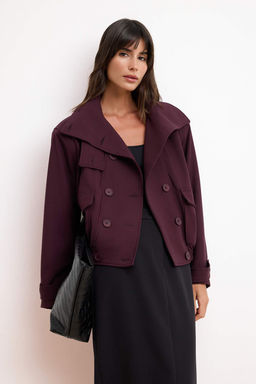 Bordo Oversize Kal?p Vatkal? Ince Mont TWOSS26MO00020 - Trendyolmilla фото 2