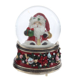 Фигурка декоративная "Дед Мороз" в стекл шаре (муз,движ, АААх3,н/п), D 10 см, L10,5 W10,5 H14 см