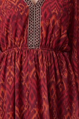 TRENDYOLMILLA Bordo Cicekli Mini Dokuma Elbise TWOAW25EL00182 фото 8