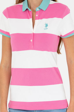U. S. Polo Assn Женская розовая футболка с воротником-поло - U.s. polo assn фото 6