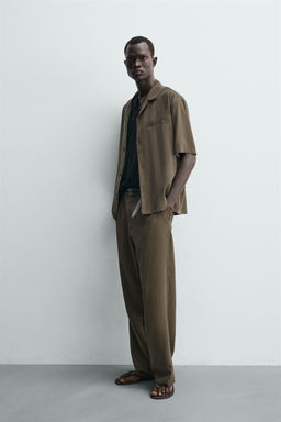 PANTAL?N FLUIDO RELAXED FIT / Marr?n / Topo - Zara фото 4