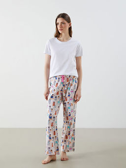 Beli Lastikli Desenli Kad?n Pijama Alt?