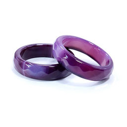 Кольцо из камня Фиолетовый агат для привлечения счастья размеры 16-19мм