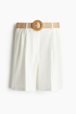 Bermudas en mezcla de lino con cintur?n