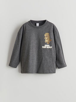 Bisiklet Yaka Bask?l? Erkek ?ocuk Ti??rt