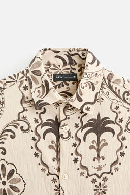 TEXTURED SHIRT WITH PRINT - Zara фото 8