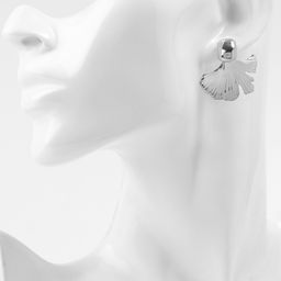 Серьги металл «Абстракция» хвост, цвет серебро - Qf фото 4