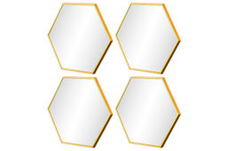 Набор из 4-х интерьерных зеркал 23*23*1,2 см "Соты" с подвесом. пластик
