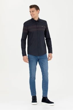 Мужская темно-синяя рубашка с длинным рукавом - U.s. polo assn фото 18