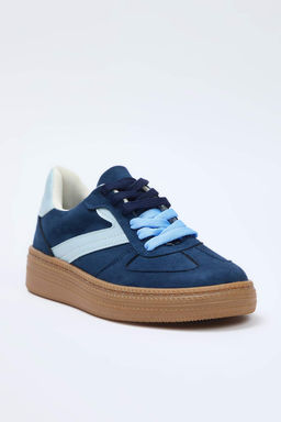 Lacivert Iki Bagc?kl? Cift Kullan?ml? Kad?n Retro Spor Ayakkab? TAKSS25SN00009