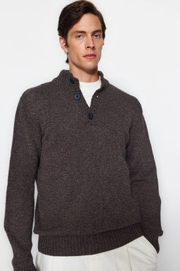 TRENDYOL MAN Vizon Casual Slim Fit Yunlu Yar?m Bal?kc? Dugmeli Triko Kazak TMNAW21KZ0394 - Trendyolmilla фото 20