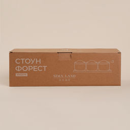 Банки для сыпучих SL Home Стоун форест, 400 мл, на подставке 3410 см, набор 3 шт., керамика, бежевые - Sima-land home фото 5