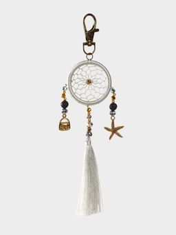 Брелок ловец снов, 17 см, серебристый