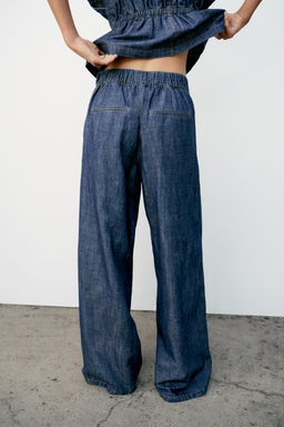 PANTAL?N RECTO CON LINO / ?ndigo - Zara фото 5