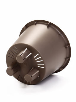 Кашпо для цветов «Рамона», 1.9 л, d=18 см, h=16.5 см, со вставкой, пластиковое, серое