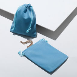 Цена за 50 шт. Мешочек бархатный, 10x12см, цвет голубой