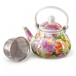 EM-131X1/8 Чайник эмалированный с фильтром из нерж.стали "Орхидея" 1,3л (8)