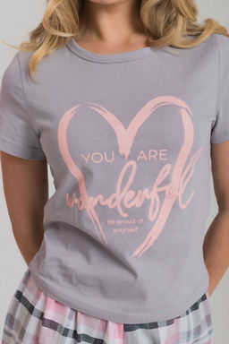 Пижама футболка и шорты М325292Пср розовый/светло-серый - Елена фото 4