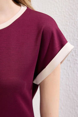 Lacivert Renk Bloklu Shift/Duz Kesim Mini Orme Elbise TWOSS25EL00589 - Trendyolmilla фото 8