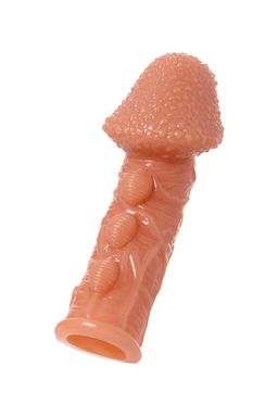 Насадка KOKOS с дополнительной стимуляцией , реалистичная,TPE, телесный, 14.7 см