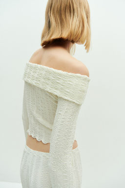 Top off-the-shoulder con textura - H&m фото 4