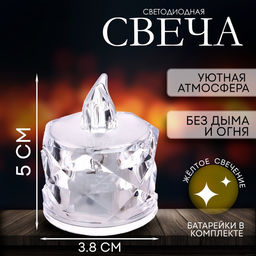 Цена за 36 шт. Свеча светодиодная, горит жёлтым