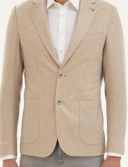 Бежевая кашемировая куртка приталенного кроя - Cacharel фото 6