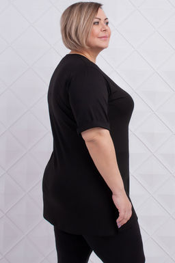 Арт. 3676 Футболка женская50-58 (5 шт) Цвет:черный - Калинка фото 3