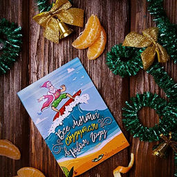 Открытка с шоколадом Все мечты сбудутся в новом году - Фуд сторис фото 4
