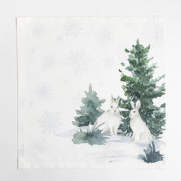 Набор новогодний «Этель» Forest animals: скатерть 150×110 +/-2 см с ГМВО, салфетки 40×40 см-4 штуки