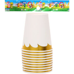 Стакан бумажный 0,2л в наборе 10 шт "Праздничный день", белый