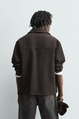 TEXTURED OVERSHIRT WITH POCKETS - Zara фото 3