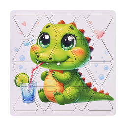 Пазлы малые Крокодильчик 20см х 20 см (древесный материал)