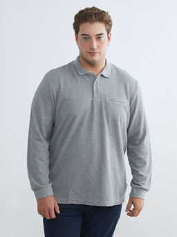 Polo Yaka Uzun Kollu Erkek Sweatshirt