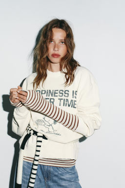 WASHED EFFECT SNOOPY PEANUTS SWEATSHIRT - Zara фото 2