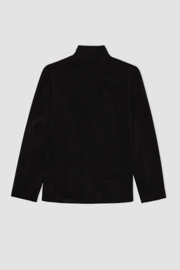 Флисовый кардиган стандартного кроя с воротником-стойкой - Defacto фото 8