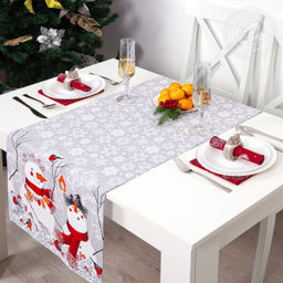 Скатерть-дорожка Снеговики 50*145/1 шт. - 50*145 Скатерти из рогожки