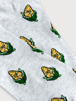 Цена за 5 пар! Носки мужские светло-серые с рисунком в виде кукурузы - Mark formelle фото 4