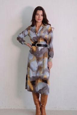 Платье-рубашка с английским воротником принт - Martichelli фото 163