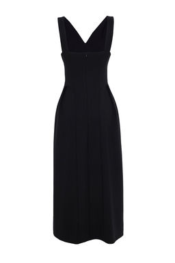 TRENDYOLMILLA Siyah A-Kesim V Yaka Dokuma S?k Elbise TPRSS25EL00071 фото 12