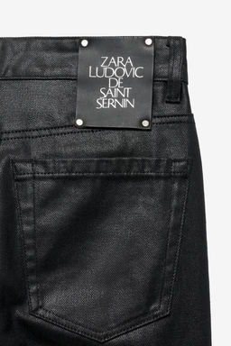 LUDOVIC DE SAINT SERNIN x ZARA WAXED LOW-RISE SLIM FIT JEANS  фото 3