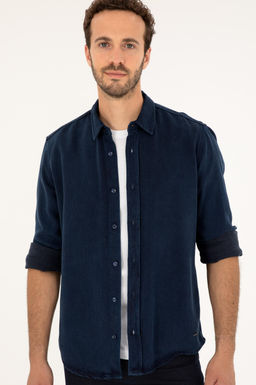 U. S. Polo Assn / Мужская темно-синяя джинсовая рубашка - U.s. polo assn фото 10
