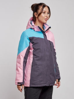 Горнолыжная куртка женская зимняя большого размера розового цвета 3963R - Mtforce фото 4