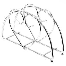 Салфетница хромированная Сердечко 14х4х8,5см, на ножках (Китай)