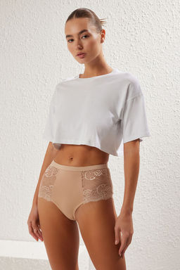 Trendyolmilla Siyah-Cok Renkli 3lu Paket Dantel Detayl? Hipster Orme Kulot THMSS25KU00023 фото 3