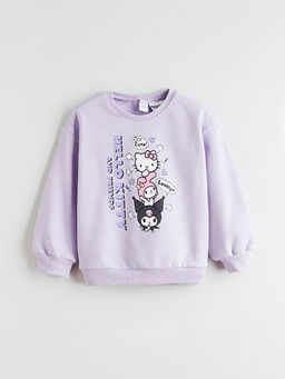 Hello Kitty Bask?l? K?z ?ocuk Sweatshirt ve Tayt Pantolon 2li